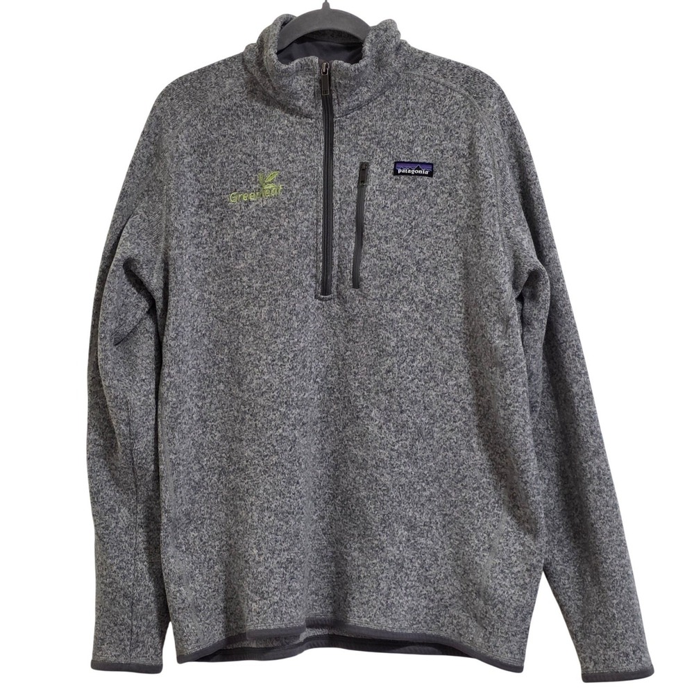 Patagonia Better Sweater Pullover Mens XL Grey Heather 1/4 Zip Logo Read